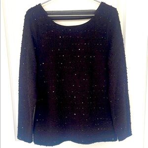 Jennifer Lopez Black Sequin Sweater - Elegant & Festive!